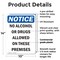 Signmission No Alcohol Or Drugs Allowed, 10 in W x Rectangle, Plastic OS-2PACK-NS-P-1014-V-16001 - alternate 5